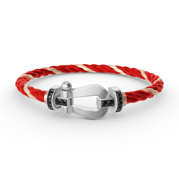 [Avelora]FORCE LARGE HORSESHOE BLACK DIAMOND BRACELET - WHITE GOLD