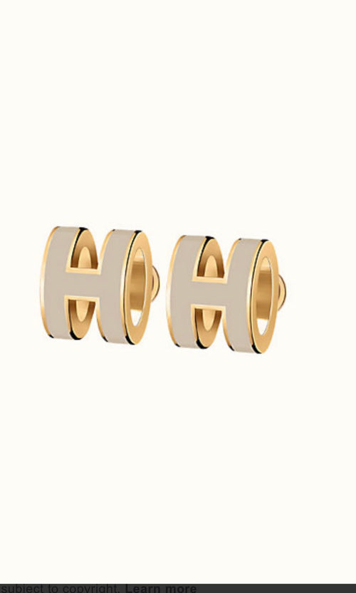 [Avelora]MINI POP H GOLD EARRINGS GREY