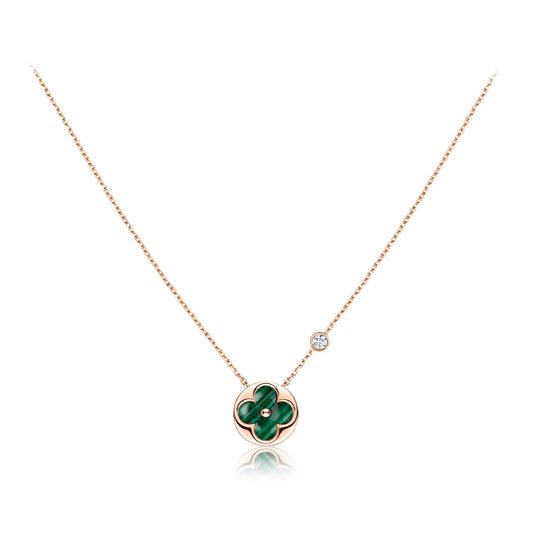 [Avelora]SUN PEDANT ROSE GOLD 1 DIAMOND NECKLACE