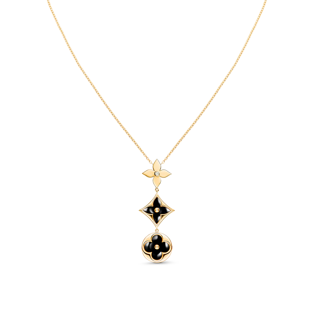 [Avelora]STAR AND SUN ONYX ROSE GOLD NECKLACE
