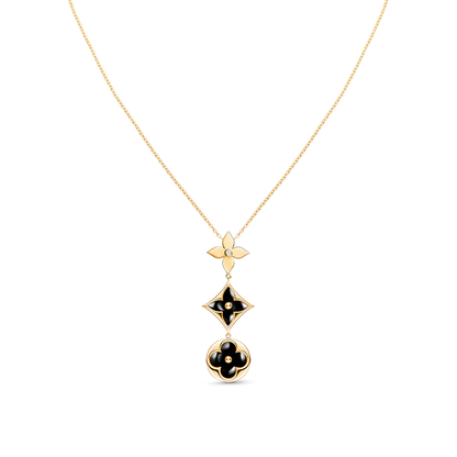 [Avelora]STAR AND SUN ONYX ROSE GOLD NECKLACE