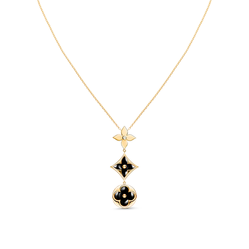 [Avelora]STAR AND SUN ONYX ROSE GOLD NECKLACE