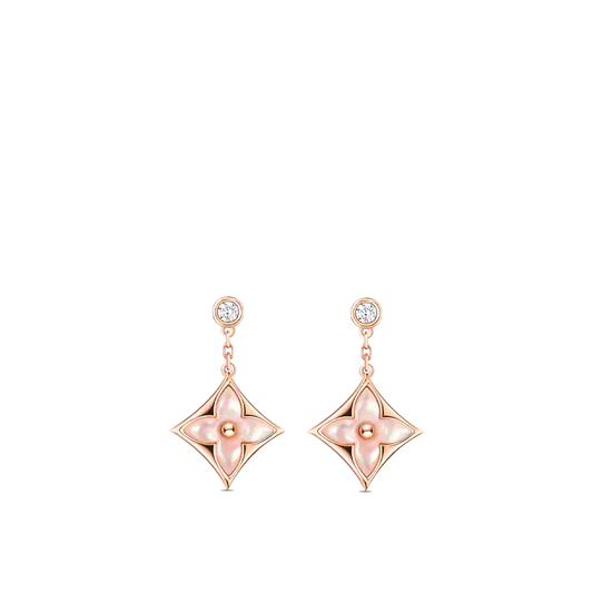 [Avelora]DOUBLE STAR ROSE GOLD MOP DROP EARRINGS