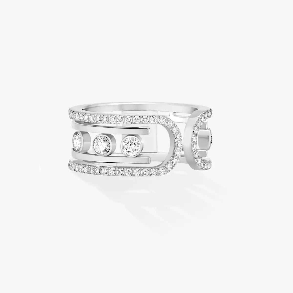 [Avelora]OPEN MOVE 10-DIAMOND PAVÉ RING