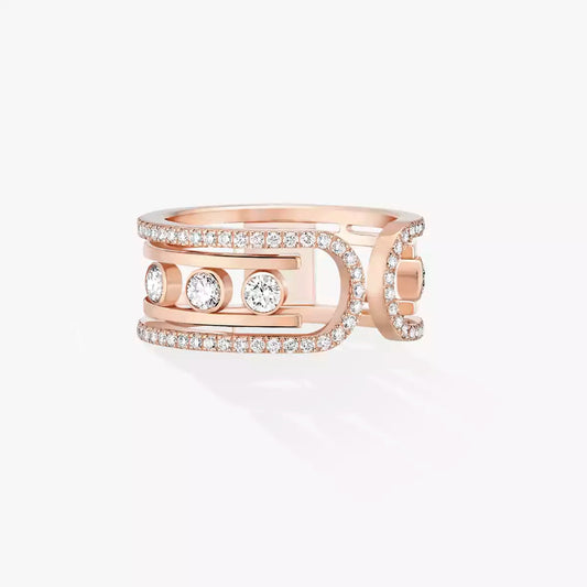 [Avelora]OPEN MOVE 10-DIAMOND PAVÉ RING