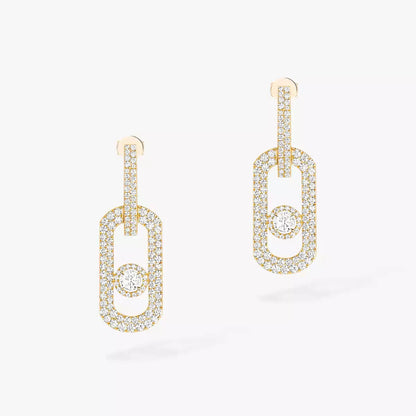 [Avelora]SO MOVE XL FULL-PAVÉ DIAMOND PENDANT EARRINGS