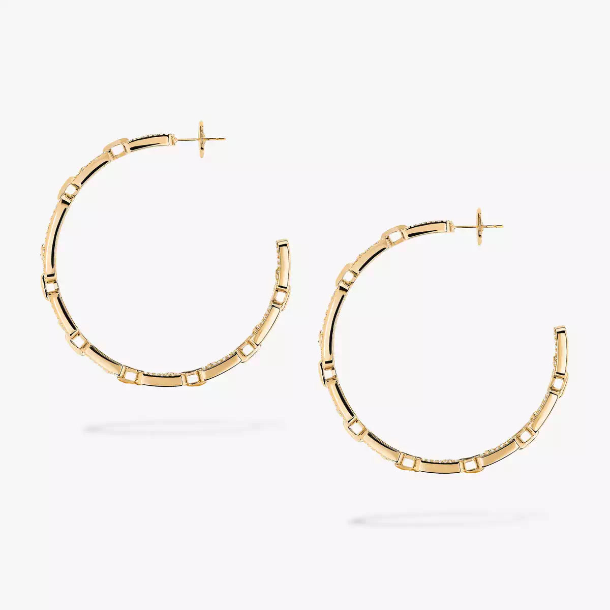 [Avelora]MOVE LINK KINETIC DIAMOND HOOP EARRINGS