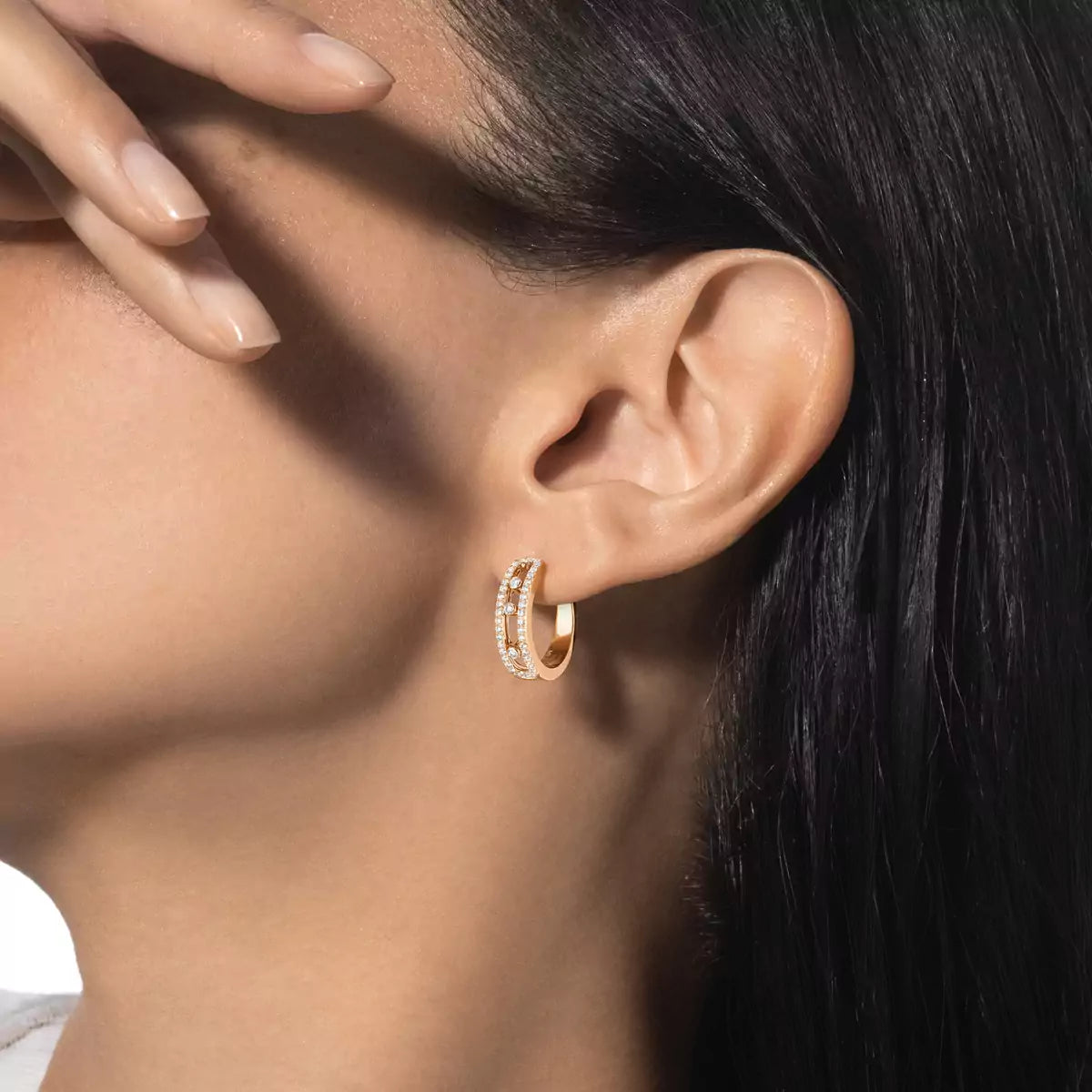 [Avelora]MOVE PAVÉ DIAMOND HOOP EARRINGS