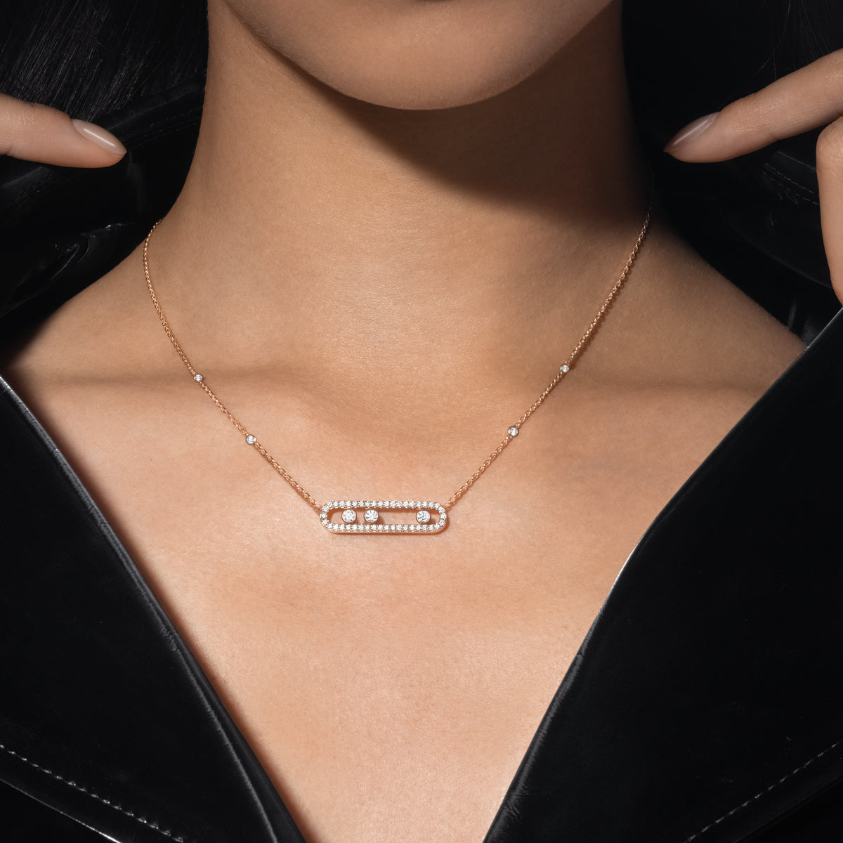 [Avelora]MOVE PAVÉ FULL DIAMOND NECKLACE