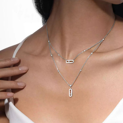 [Avelora]MOVE UNO DOUBLE-PENDANT NECKLACE