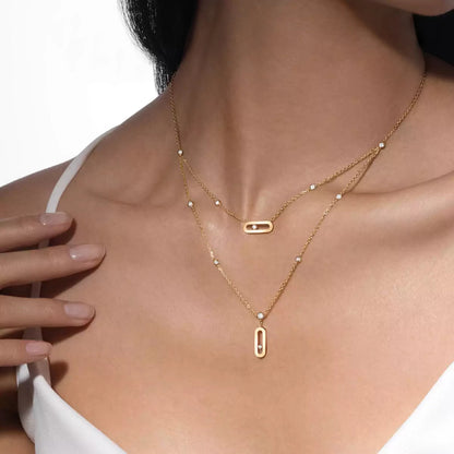 [Avelora]MOVE UNO DOUBLE-PENDANT NECKLACE