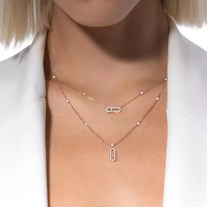 [Avelora]MOVE UNO 2-ROW PAVÉ NECKLACE