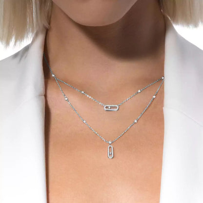 [Avelora]MOVE UNO 2-ROW PAVÉ NECKLACE