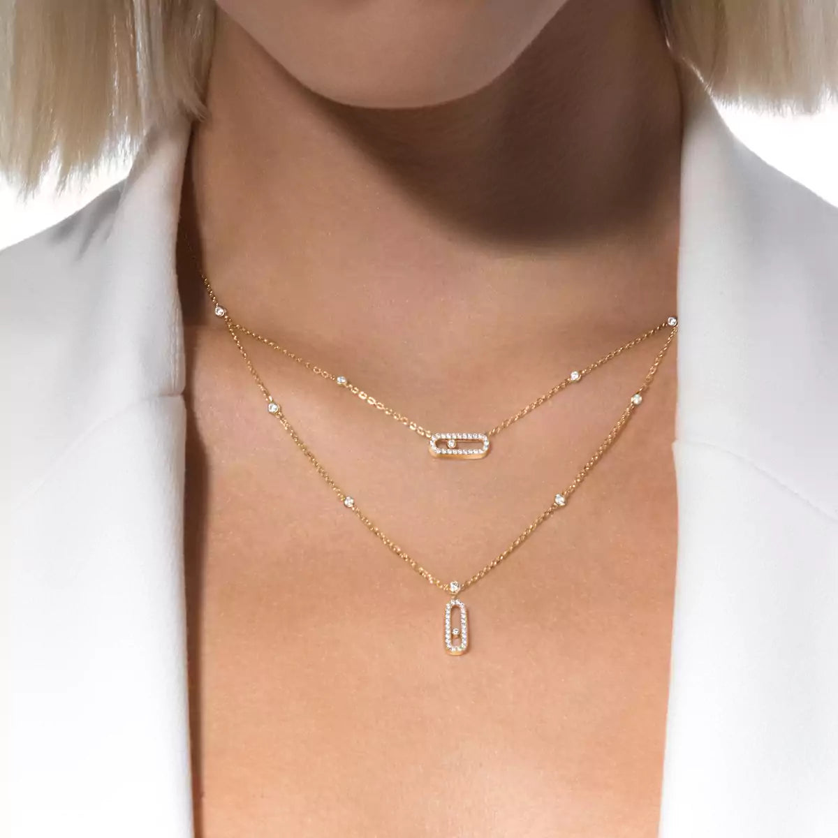 [Avelora]MOVE UNO 2-ROW PAVÉ NECKLACE