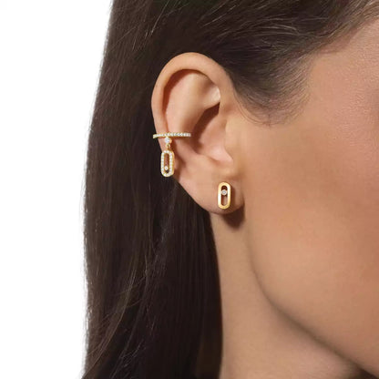 [Avelora]MOVE UNO DIAMOND STUD EARRINGS