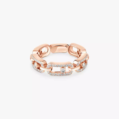 [Avelora]MOVE LINK PAVÉ DIAMOND RING