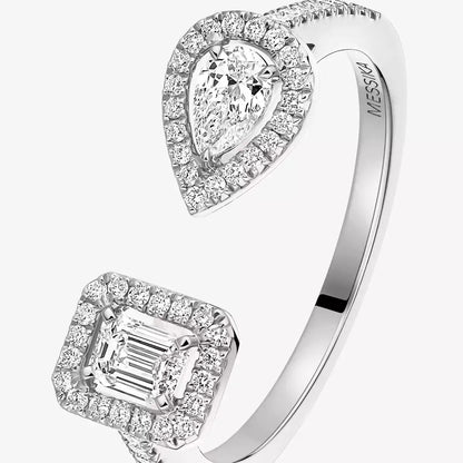 [Avelora]OPEN SUGAR CUBE & TEARDROP PAVÉ DIAMOND RING