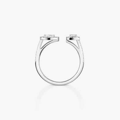[Avelora]OPEN SUGAR CUBE & TEARDROP PAVÉ DIAMOND RING