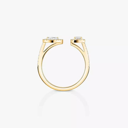[Avelora]OPEN SUGAR CUBE & TEARDROP PAVÉ DIAMOND RING