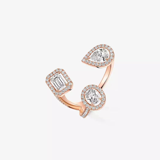 [Avelora]MY TWIN TRILOGY OPEN PAVÉ RING