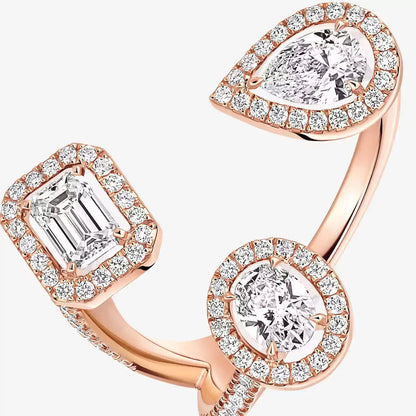[Avelora]MY TWIN TRILOGY OPEN PAVÉ RING