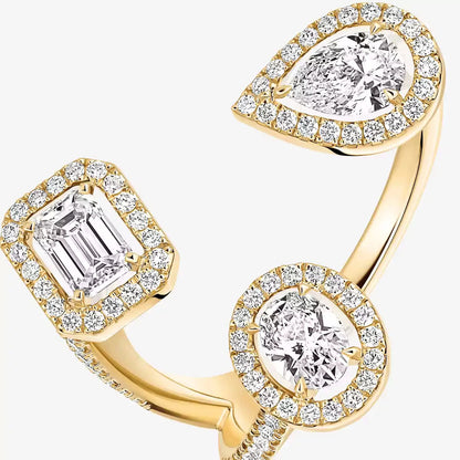 [Avelora]MY TWIN TRILOGY OPEN PAVÉ RING