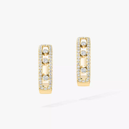 [Avelora]MOVE PAVÉ DIAMOND HOOP EARRINGS