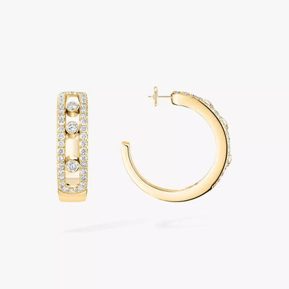 [Avelora]MOVE PAVÉ DIAMOND HOOP EARRINGS