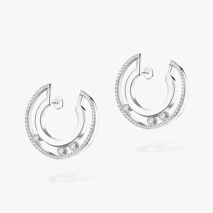 [Avelora]MOVE ROMANE SMALL DIAMOND HOOP EARRINGS