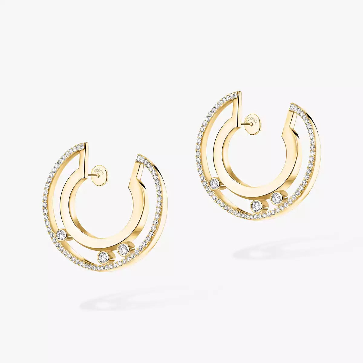 [Avelora]MOVE ROMANE SMALL DIAMOND HOOP EARRINGS
