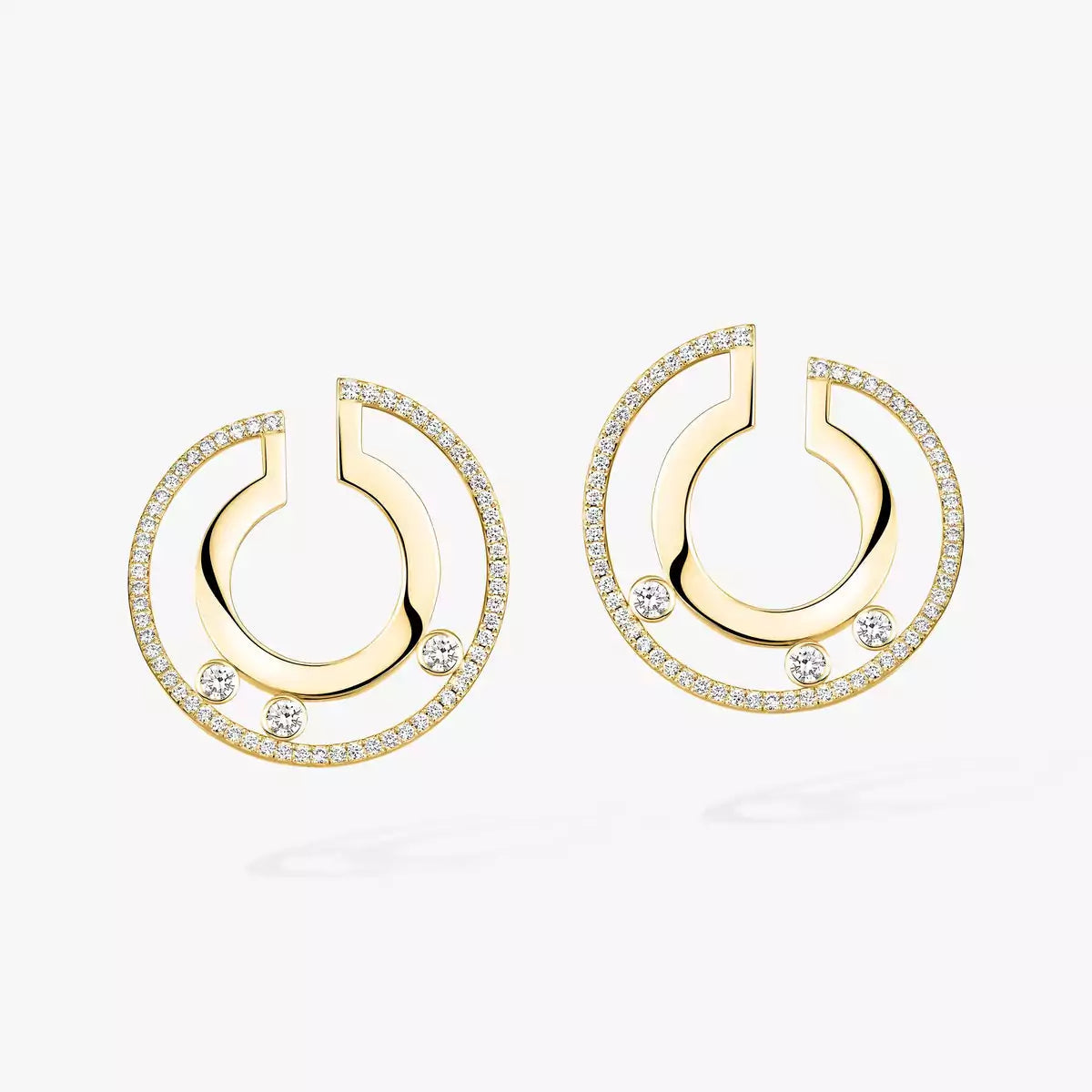 [Avelora]MOVE ROMANE SMALL DIAMOND HOOP EARRINGS