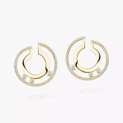 [Avelora]MOVE ROMANE SMALL DIAMOND HOOP EARRINGS