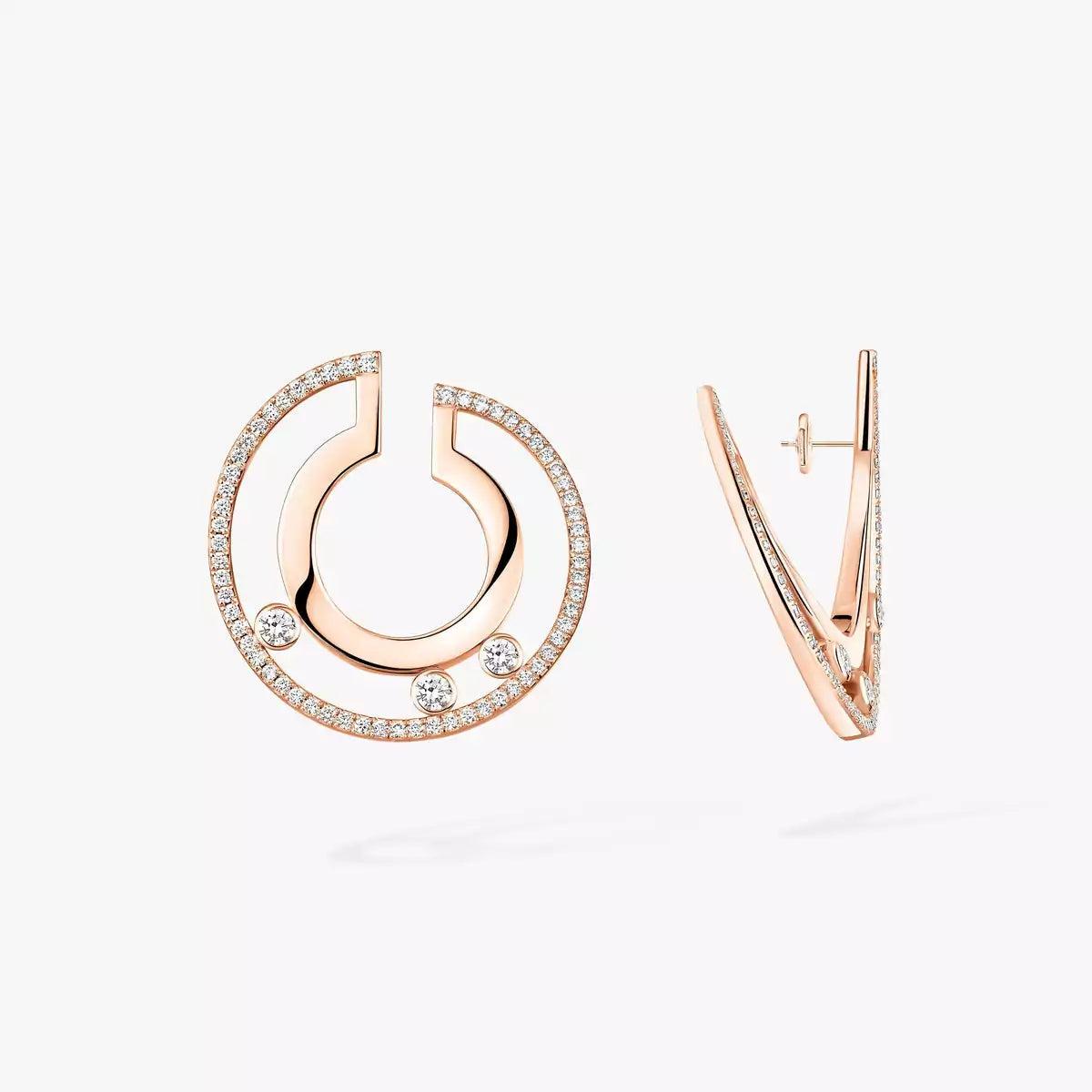 [Avelora]MOVE ROMANE SMALL DIAMOND HOOP EARRINGS