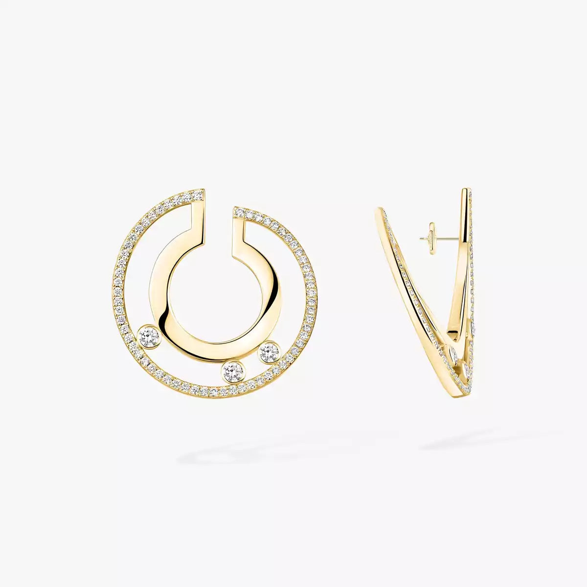 [Avelora]MOVE ROMANE SMALL DIAMOND HOOP EARRINGS