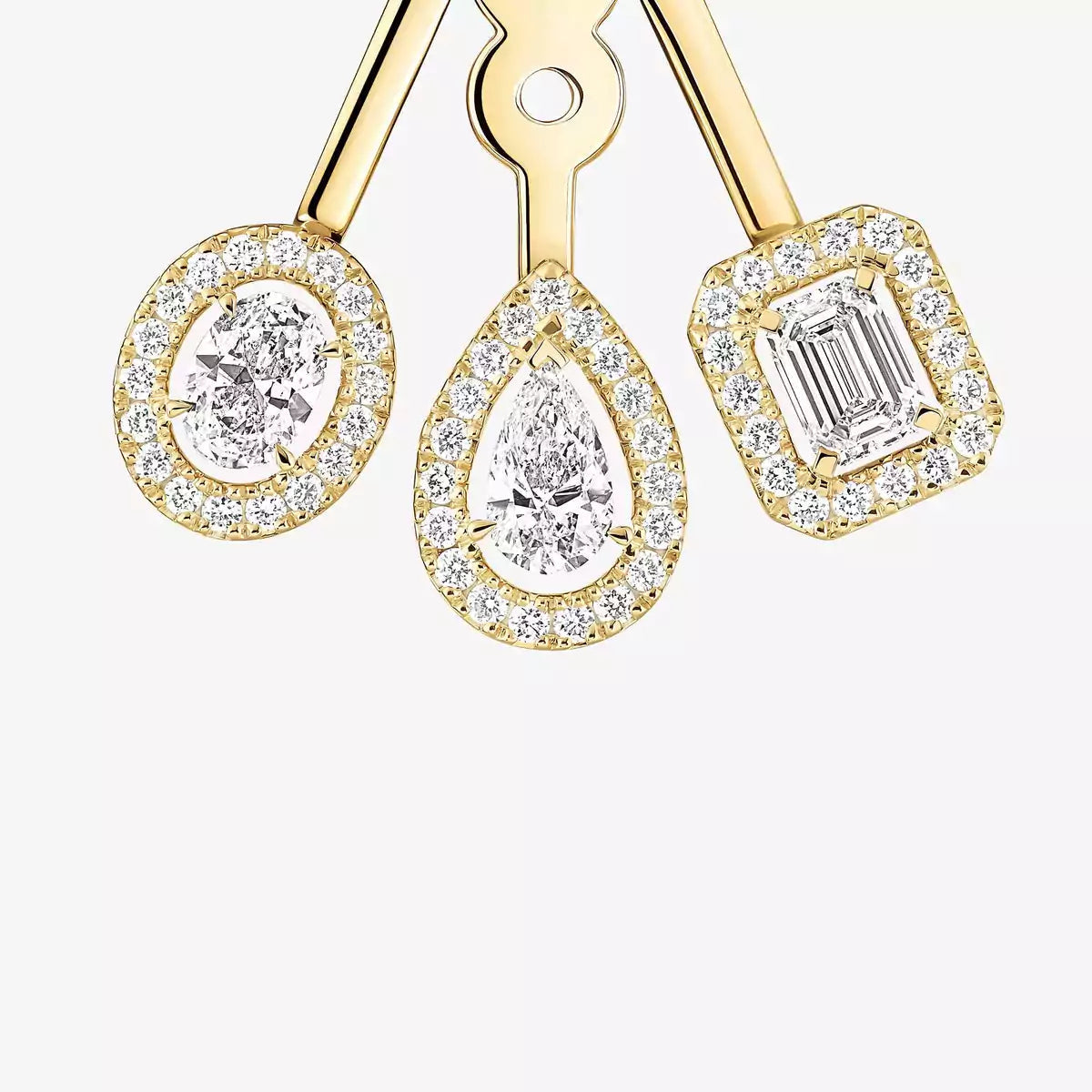 [Avelora]MY TWIN TRIO DIAMOND EARRINGS
