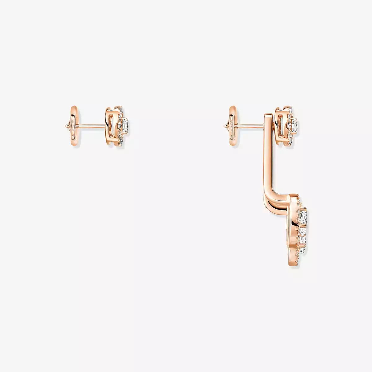 [Avelora]MY TWIN TRIO DIAMOND EARRINGS