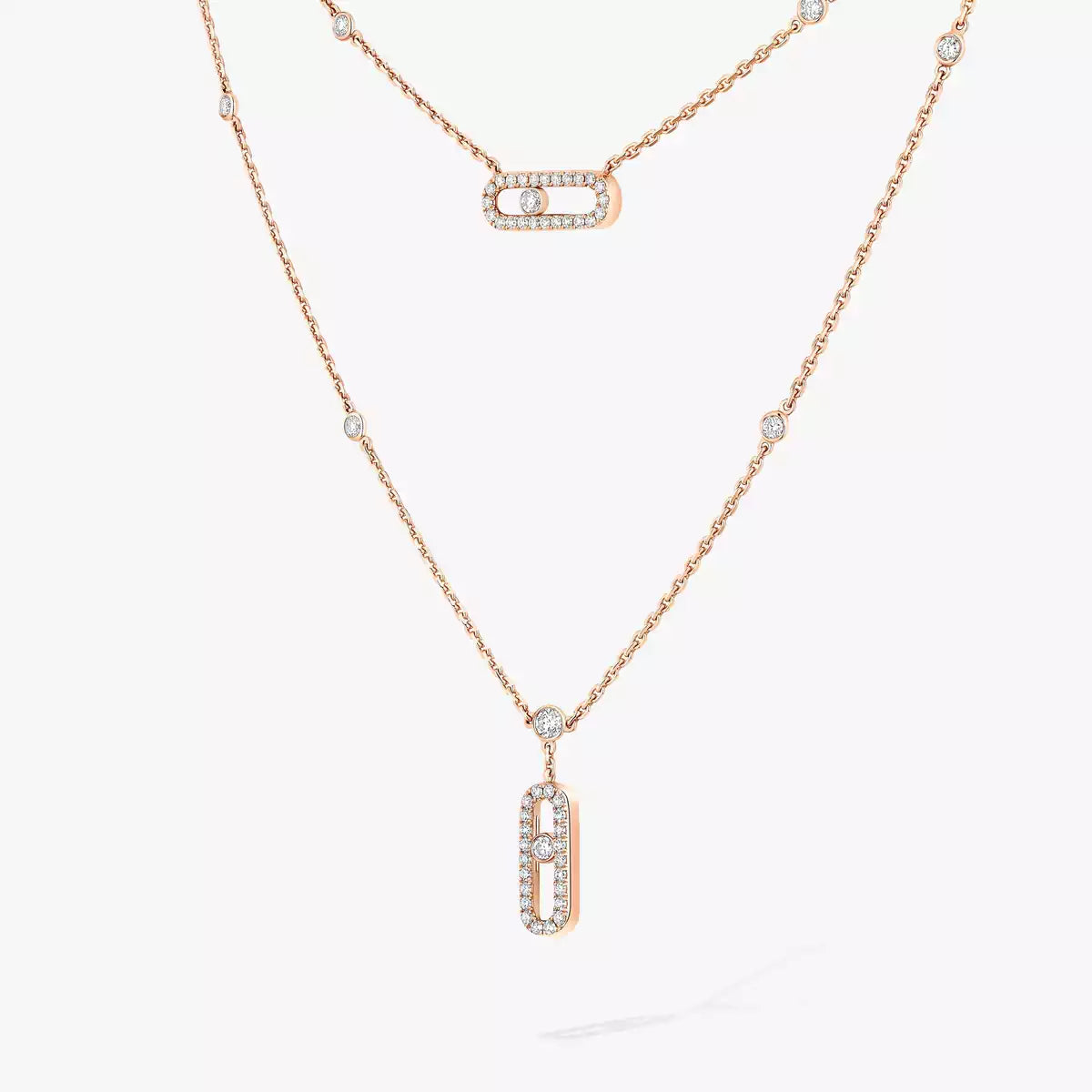 [Avelora]MOVE UNO 2-ROW PAVÉ NECKLACE