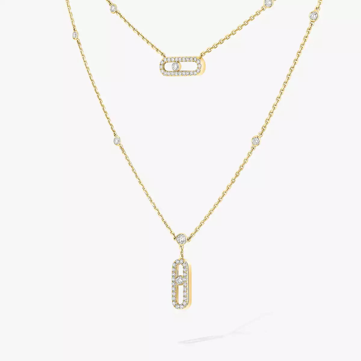 [Avelora]MOVE UNO 2-ROW PAVÉ NECKLACE