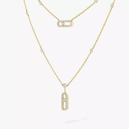 [Avelora]MOVE UNO 2-ROW PAVÉ NECKLACE