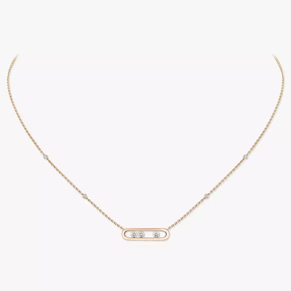 [Avelora]MOVE PAVÉ PENDANT 4 MOVING DIAMONDS NECKLACE