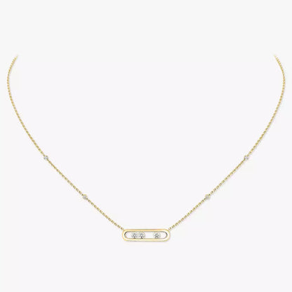 [Avelora]MOVE PAVÉ PENDANT 4 MOVING DIAMONDS NECKLACE
