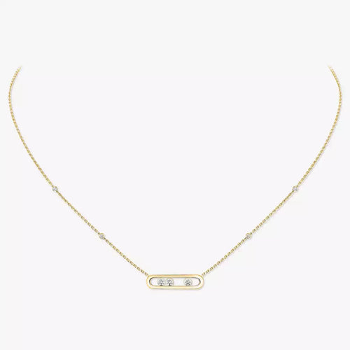 [Avelora]MOVE PAVÉ PENDANT 4 MOVING DIAMONDS NECKLACE