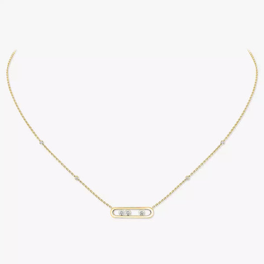 [Avelora]MOVE PAVÉ PENDANT 4 MOVING DIAMONDS NECKLACE