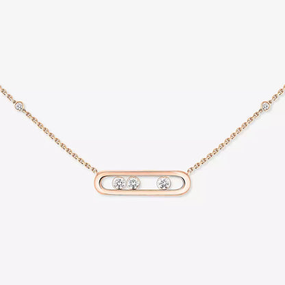 [Avelora]MOVE PAVÉ PENDANT 4 MOVING DIAMONDS NECKLACE