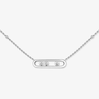 [Avelora]MOVE PAVÉ PENDANT 4 MOVING DIAMONDS NECKLACE
