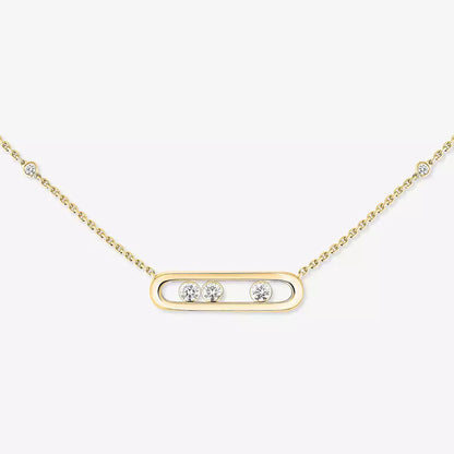[Avelora]MOVE PAVÉ PENDANT 4 MOVING DIAMONDS NECKLACE