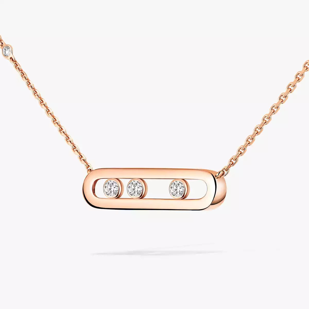 [Avelora]MOVE PAVÉ PENDANT 4 MOVING DIAMONDS NECKLACE
