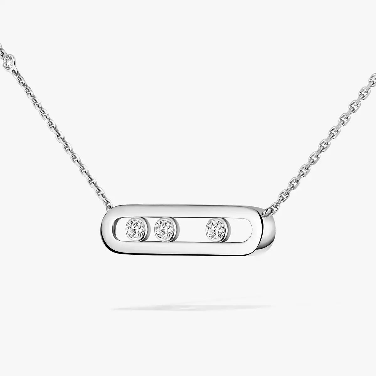 [Avelora]MOVE PAVÉ PENDANT 4 MOVING DIAMONDS NECKLACE