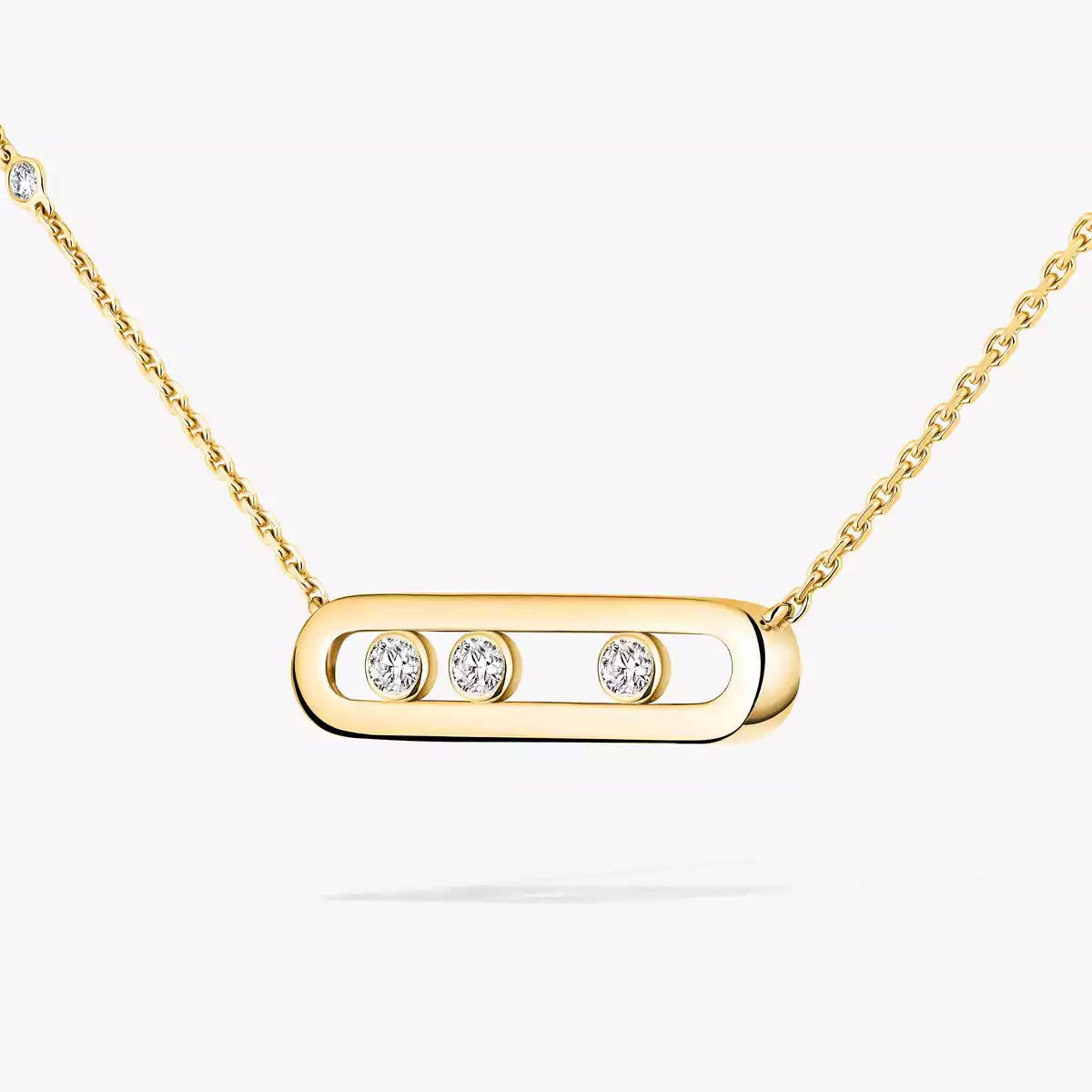 [Avelora]MOVE PAVÉ PENDANT 4 MOVING DIAMONDS NECKLACE