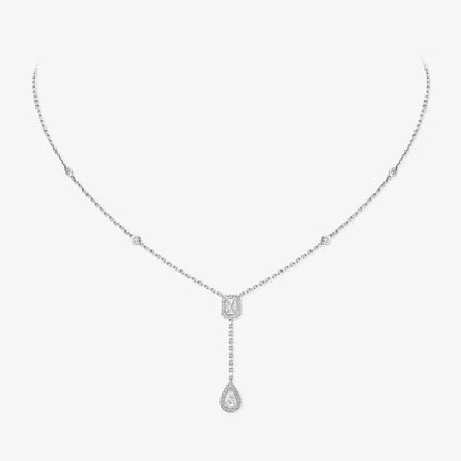 [Avelora]SUGAR CUBE & TEARDROP FULL PAVÉ NECKLACE